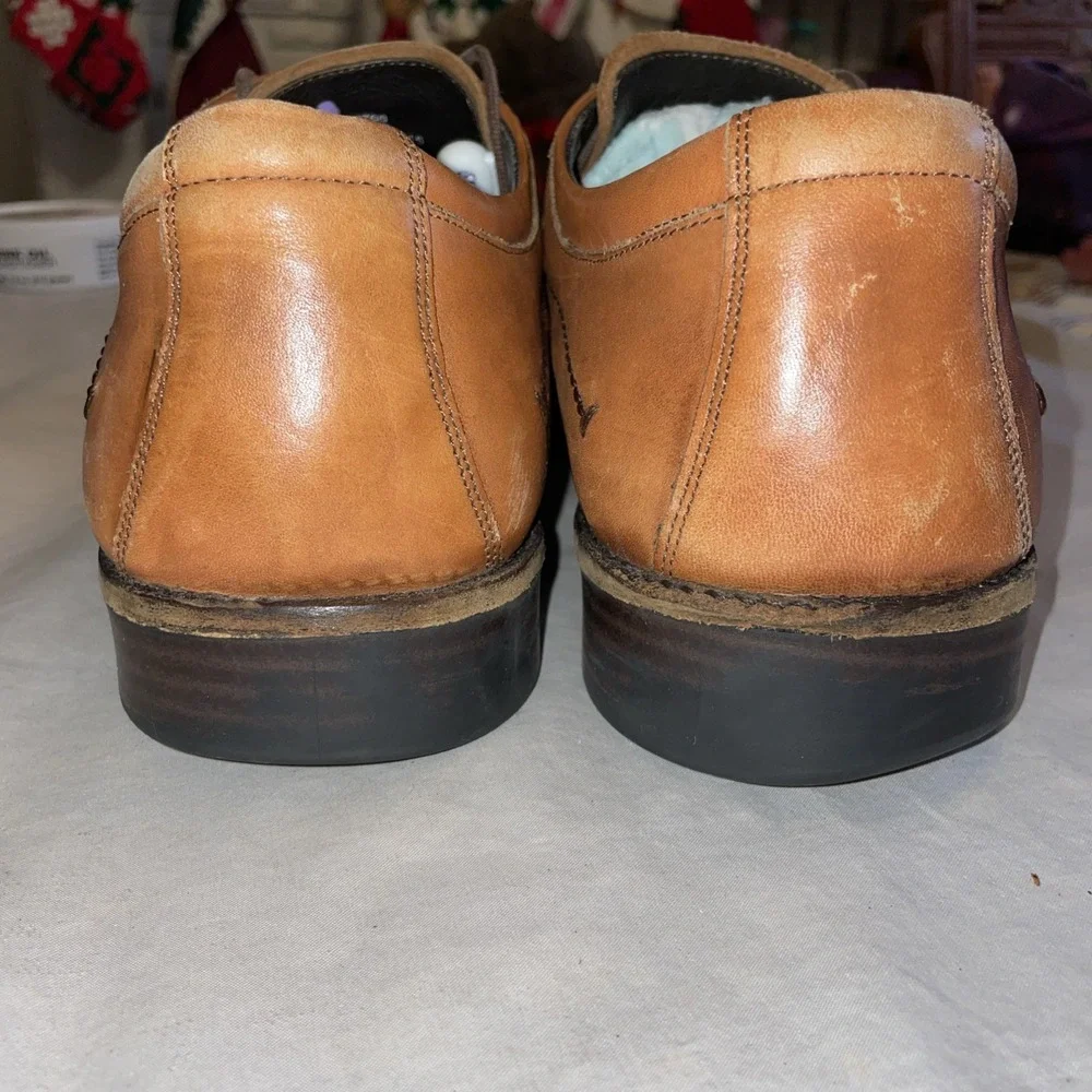 Johnston & Murphy Brown Lace Up Oxford Shoe Size 15M 20-8766‎ Larsey Apron Toe